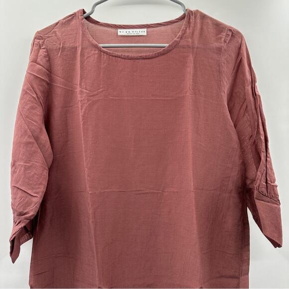 Bryn Walker Cotton Silk Blend Elbow‎ Half Sleeve Shea Tunic in Goji Berry NEW - Picture 2 of 8